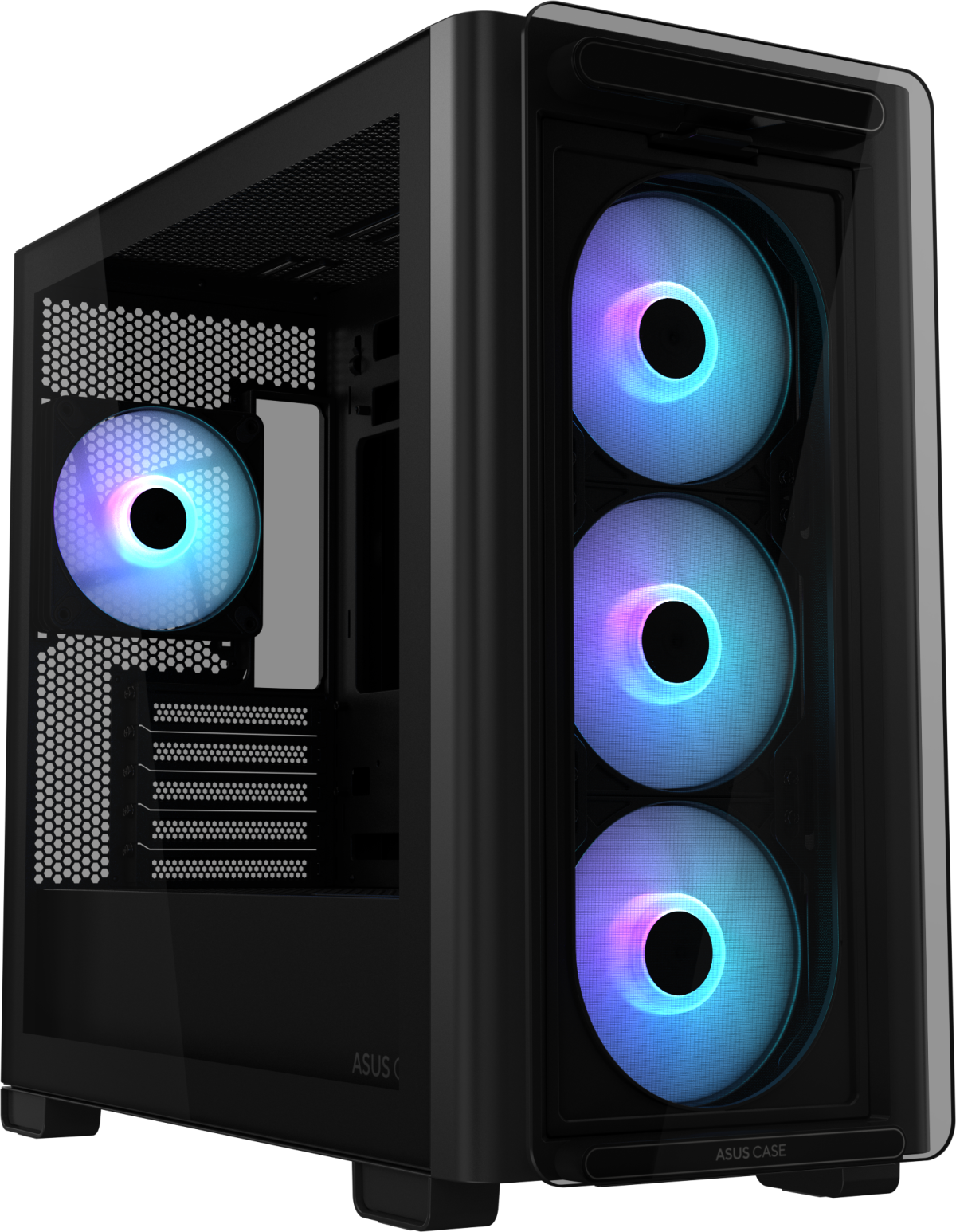 Кутия ASUS A23 PLUS, Mid Tower, Micro ATX, USB Type C, AURA Sync, Прозрачен капак, Черенна ниска цена с бърза доставка - BestPC.BG