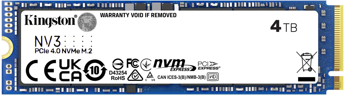 SSD KINGSTON NV3, M.2-2280, PCIe 4.0 NVMe, 4000GBна ниска цена с бърза доставка - BestPC.BG