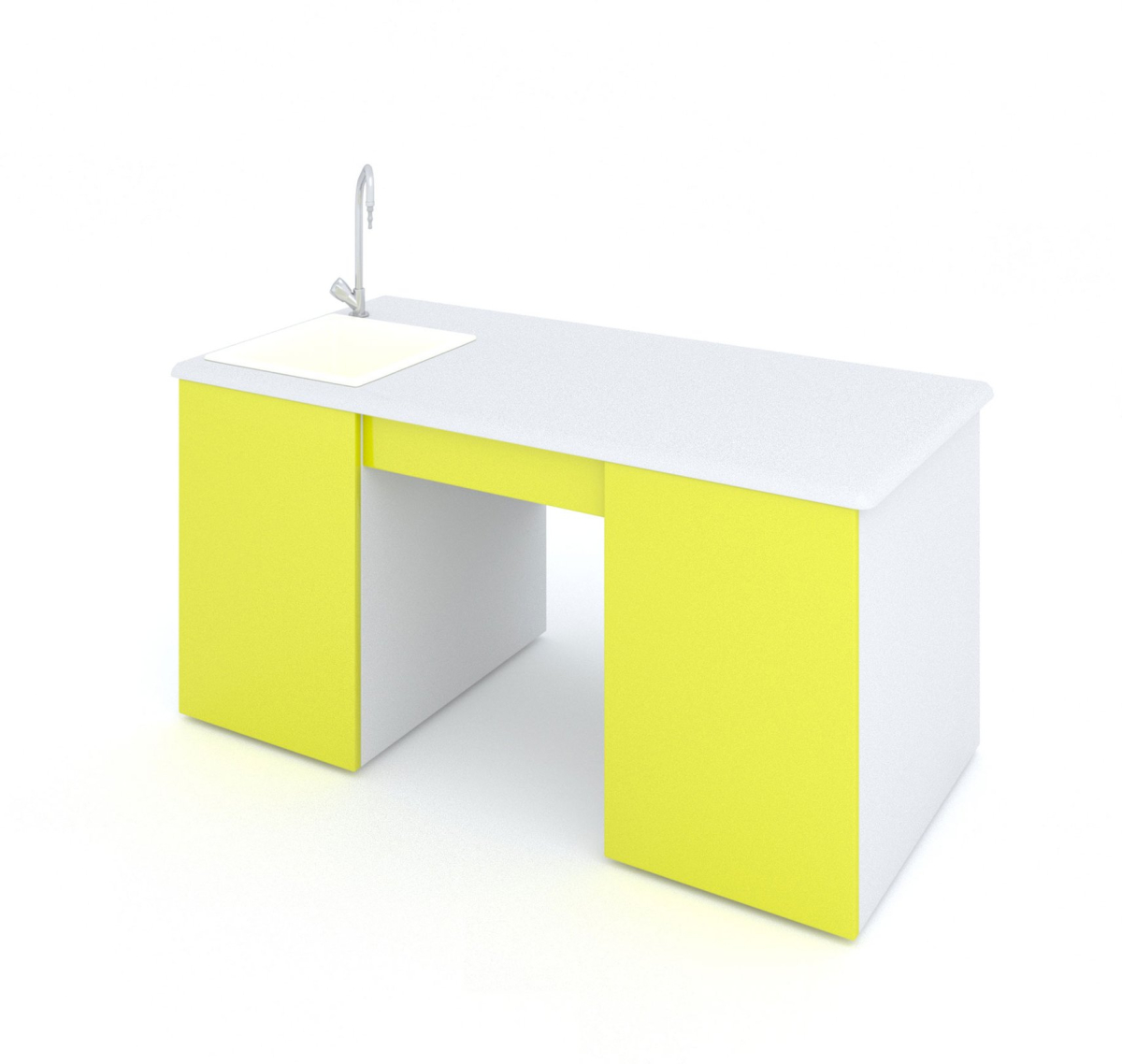 Бюро RFG Учителска маса, лабораторна, 160 х 70 х 75 cm, Жълт-бялна ниска цена с бърза доставка - BestPC.BG