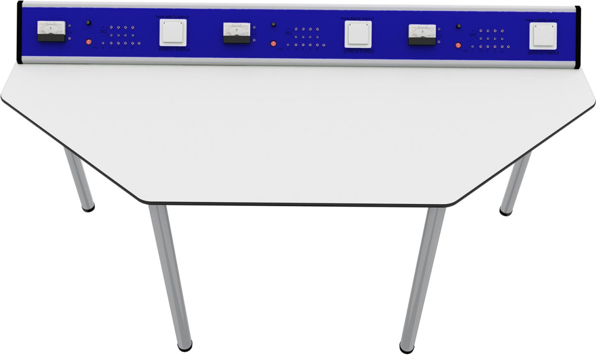 Бюро Работно RFG Лабораторна маса по физика Quin, над VII клас, 1700 х 700 х 750 мм, Син-бялна ниска цена с бърза доставка - BestPC.BG