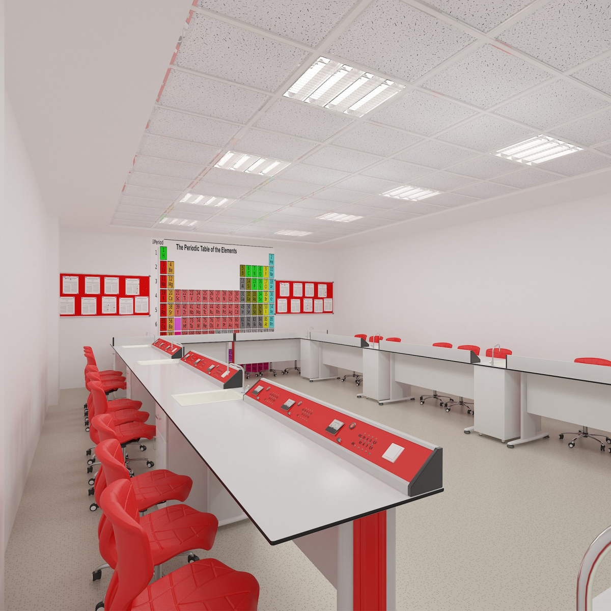 Бюро RFG Кабинет по физика Flat, над VII клас, за 24 ученика, Бял-червенна ниска цена с бърза доставка - BestPC.BG