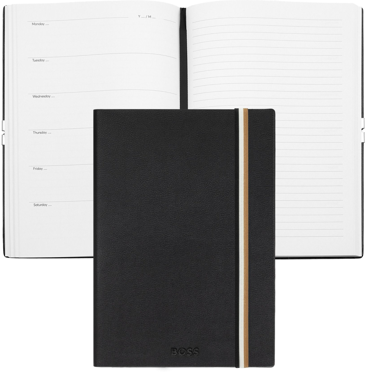 Hugo Boss Тефтер Iconic, А5, със седмичен планер, Черенна ниска цена с бърза доставка - BestPC.BG