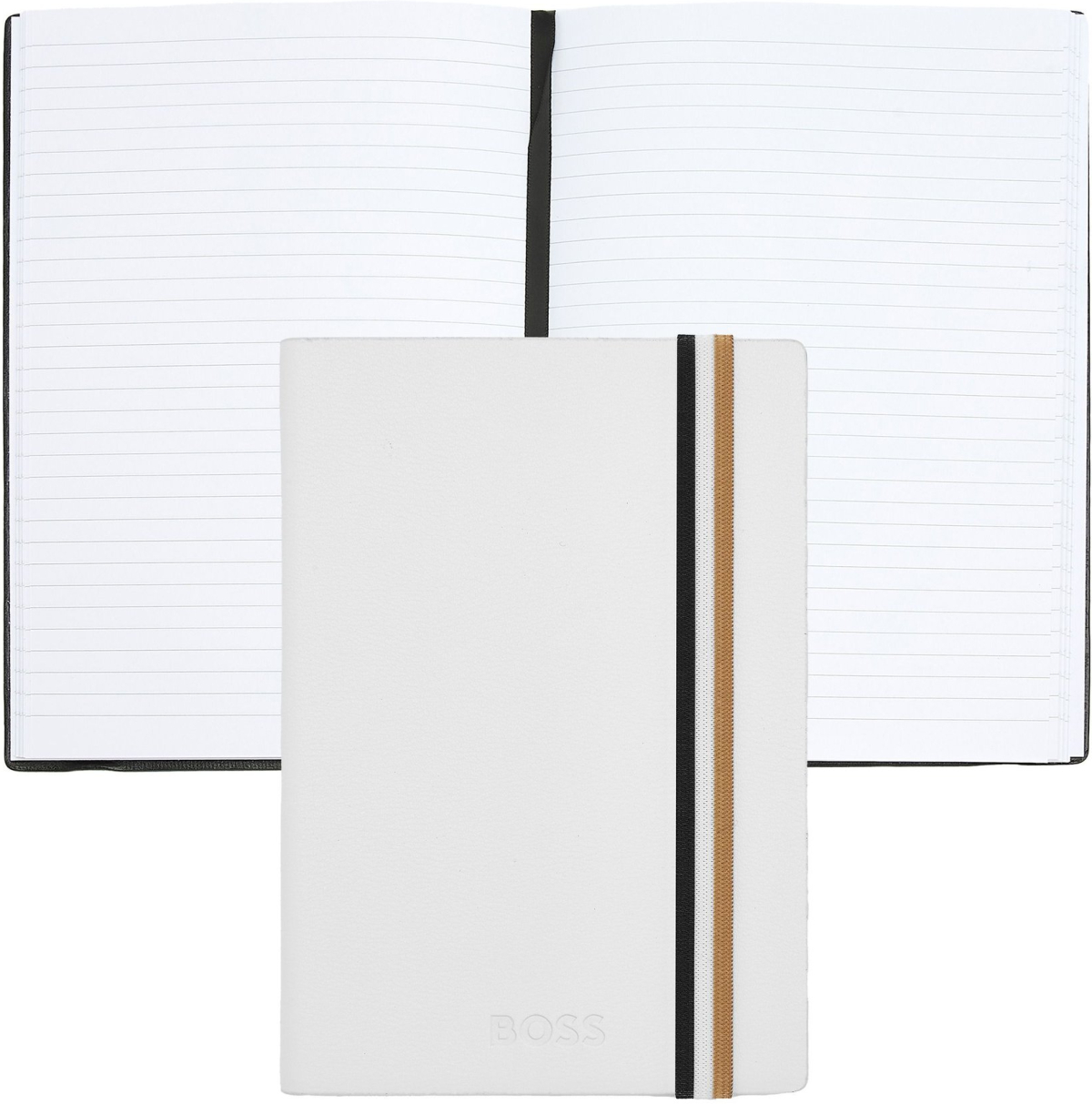 Hugo Boss Тефтер Iconic, А6, широки редове, бялна ниска цена с бърза доставка - BestPC.BG