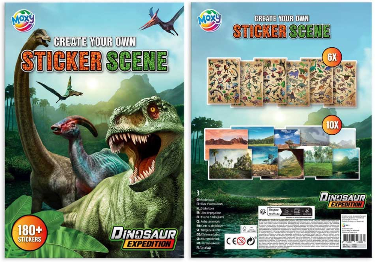 Moxy Книжка със стикери Динозаври, А4на ниска цена с бърза доставка - BestPC.BG