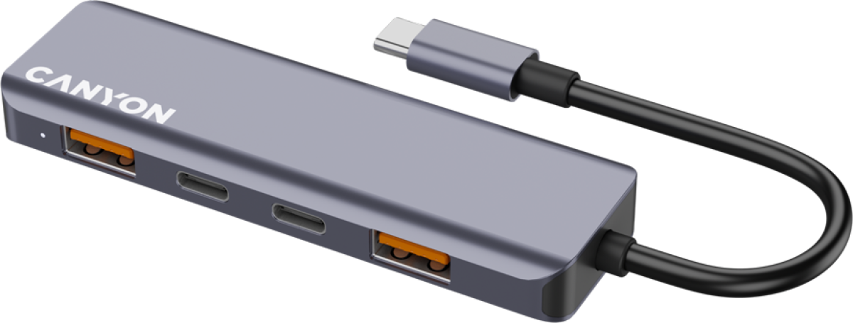 USB Хъб CANYON hub DS-18 5in1 USB-C Greyна ниска цена с бърза доставка - BestPC.BG