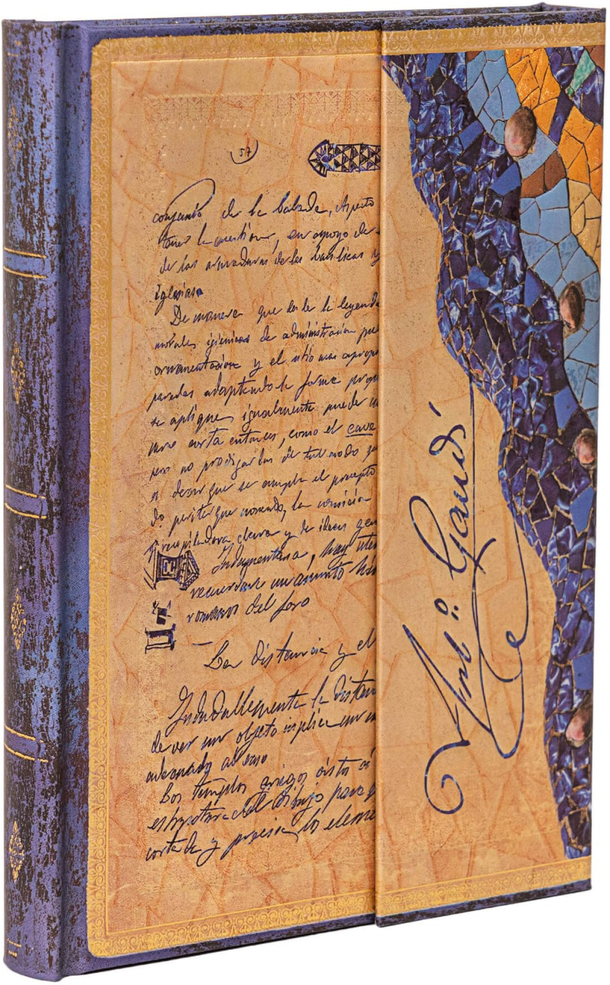 Paperblanks Тефтер Gaudi, Midi, широки редове, твърда корица, 72 листана ниска цена с бърза доставка - BestPC.BG