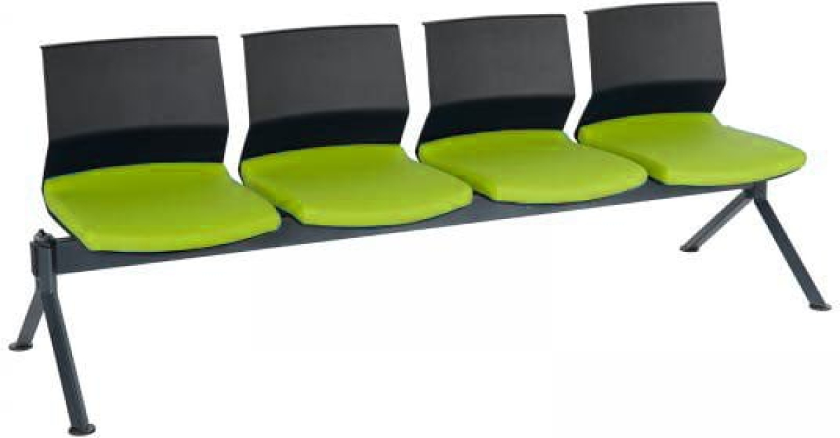 Офис стол RFG Посетителска пейка Lisa Black, с 4 места, Зеленна ниска цена с бърза доставка - BestPC.BG