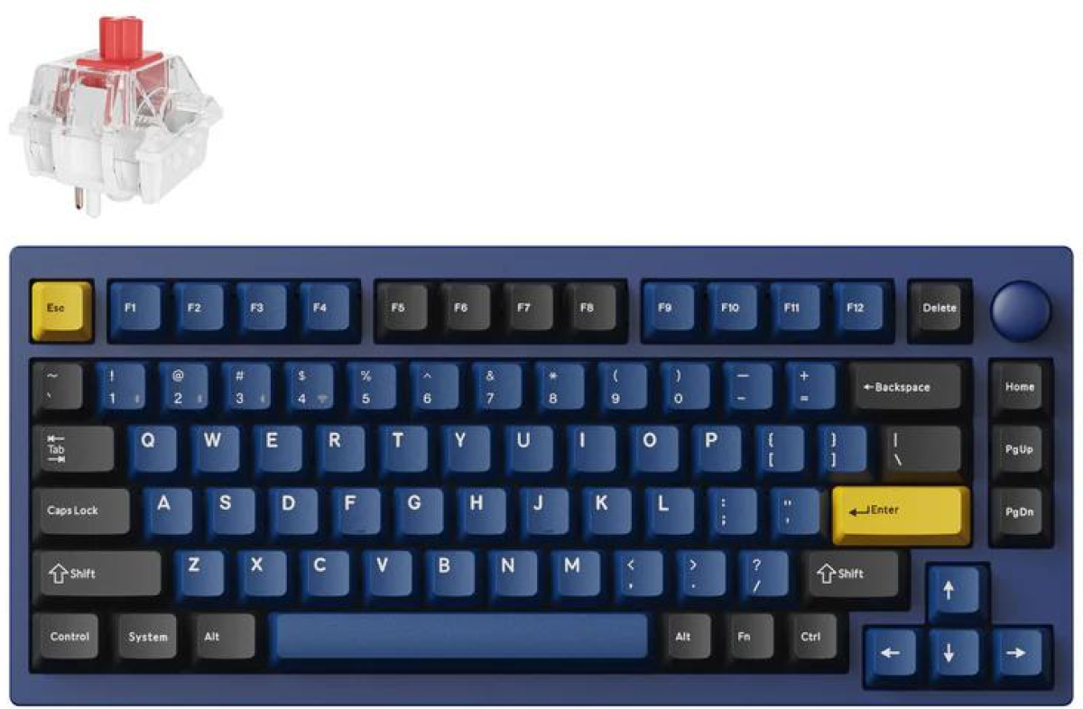 Механична клавиатура Lemokey P1 Pro QMK 75% Navy Blue - Keychron Super Red Switchна ниска цена с бърза доставка - BestPC.BG