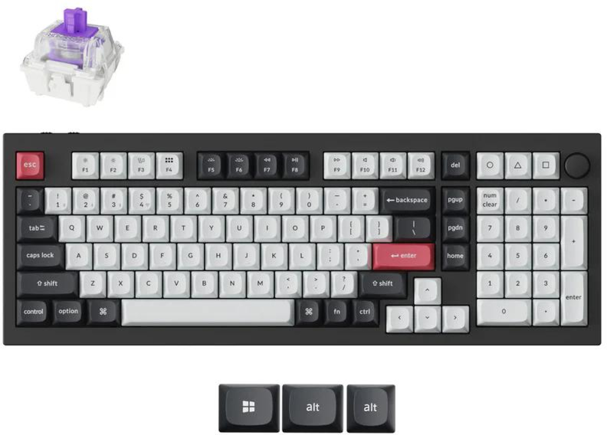 Геймърска Механична клавиатура Keychron Q5 HE QMK Carbon Black - Gateron Double-Rail, Черна/Бялана ниска цена с бърза доставка - BestPC.BG