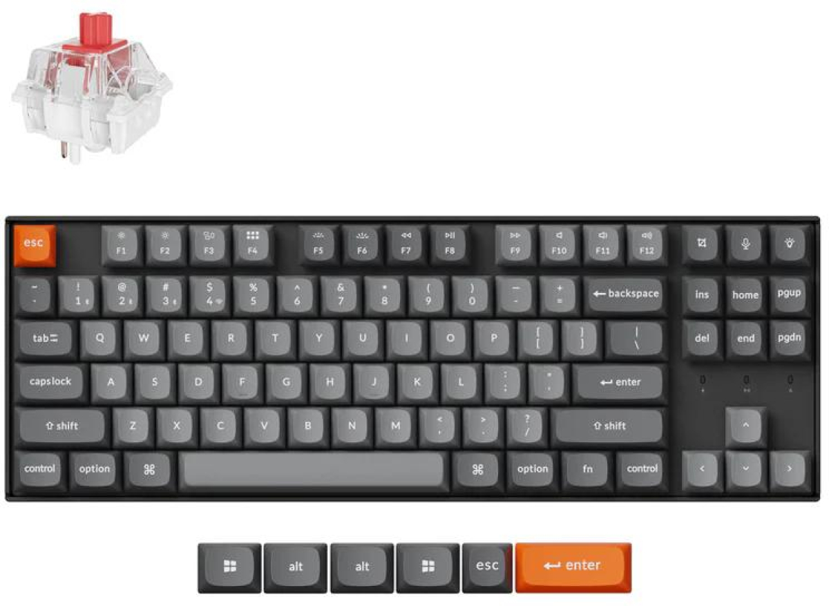 Механична клавиатура Keychron K8 Max QMK-VIA TKL - Keychron Super Red Switch, RGB Backlightна ниска цена с бърза доставка - BestPC.BG
