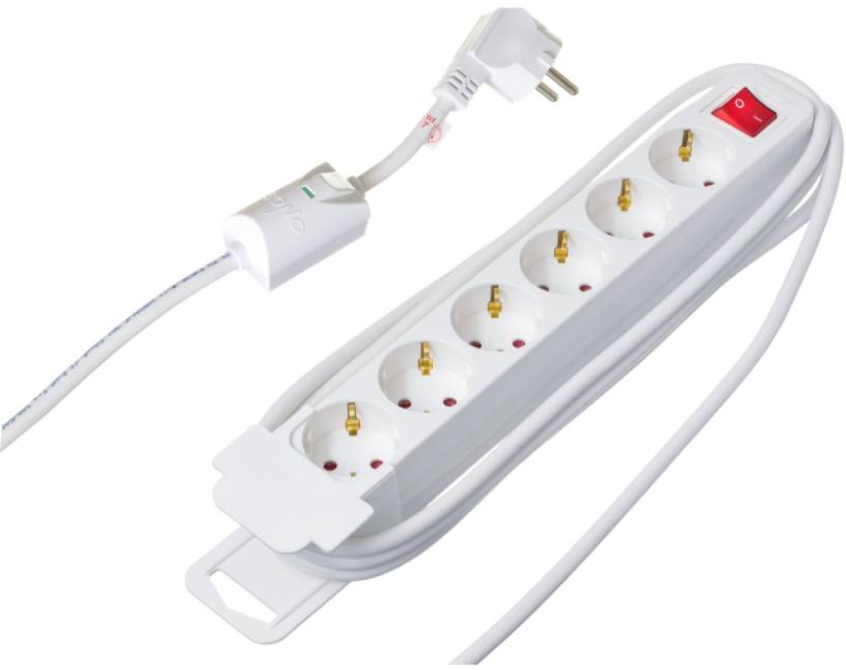 Контакт Sono 6КХ5.0 ел. разклонител със защита от пренапрежение и детска защита, 6 гнезда, 5м, с ключна ниска цена с бърза доставка - BestPC.BG