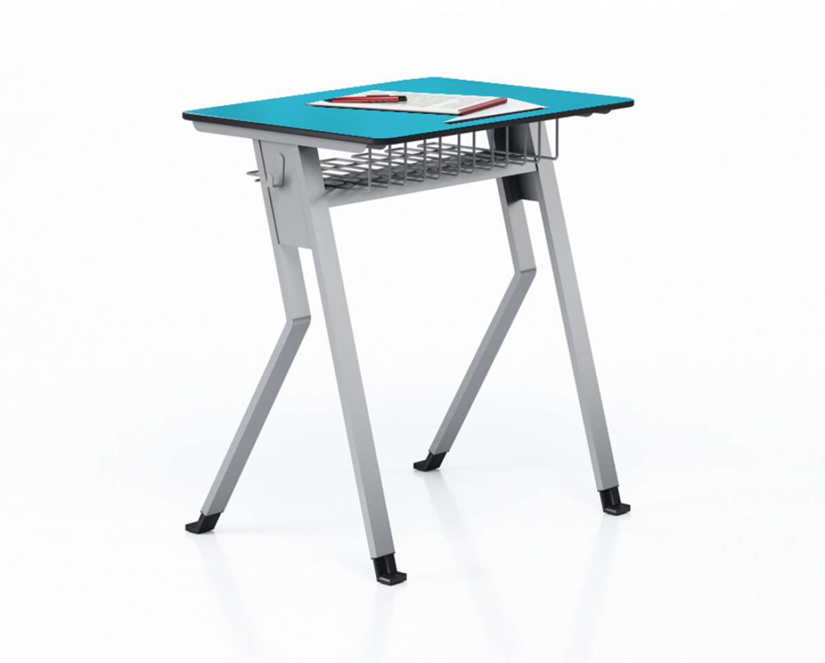 Бюро RFG Ученически чин Forme, единичен, 700 х 500 х 750 мм, плот тюркоаз, Сив метална ниска цена с бърза доставка - BestPC.BG