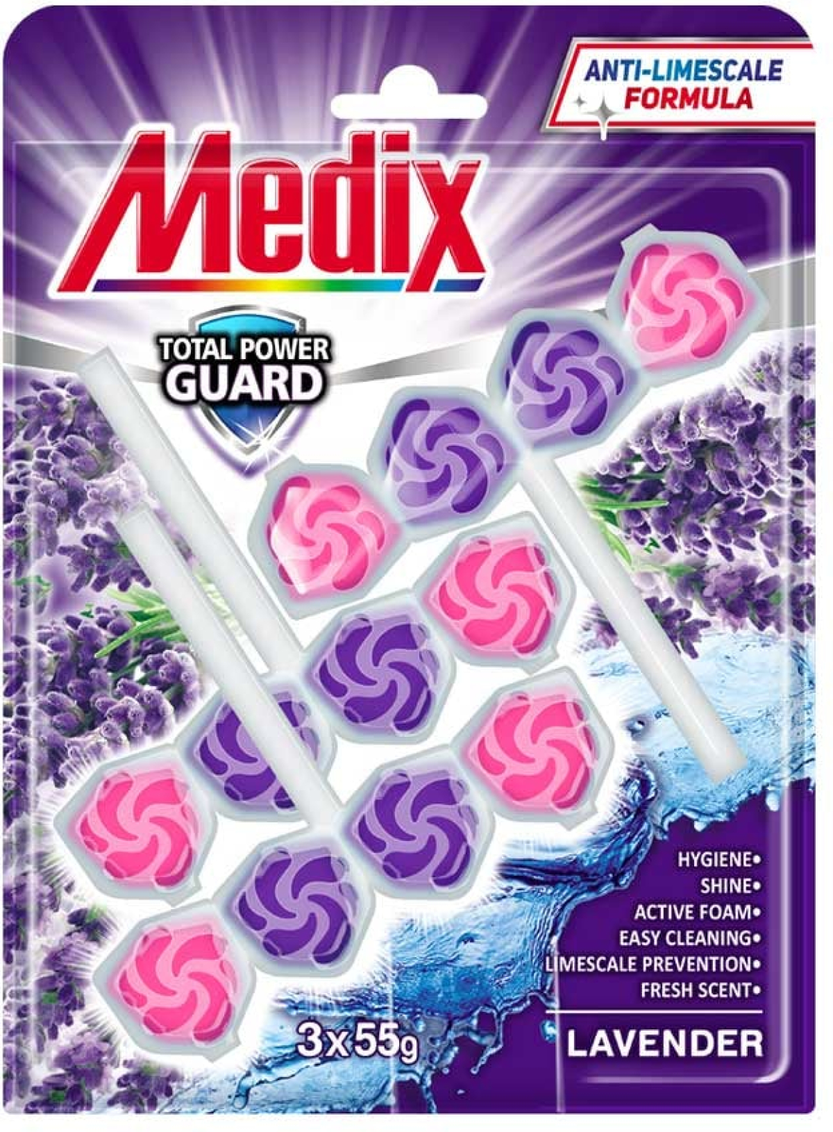 Почистващ продукт Medix Ароматизатор за тоалетна WC Lavender, 55 g, 3 брояна ниска цена с бърза доставка - BestPC.BG