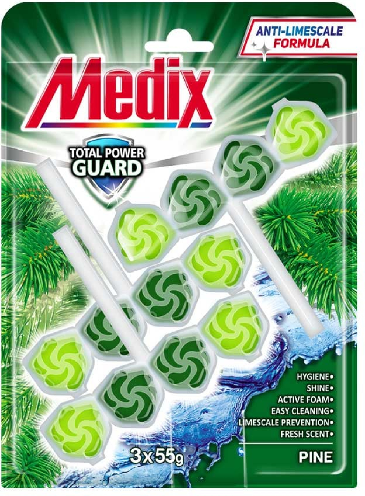 Почистващ продукт Medix Ароматизатор за тоалетна WC Pine, 55 g, 3 брояна ниска цена с бърза доставка - BestPC.BG