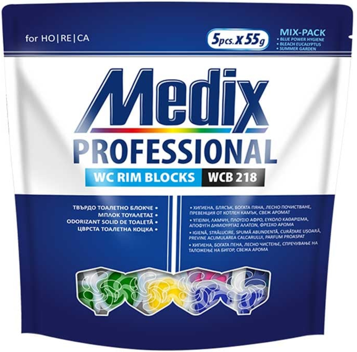 Почистващ продукт Medix Ароматизатор за тоалетна WC B 218, твърдо блокче, 5 брояна ниска цена с бърза доставка - BestPC.BG