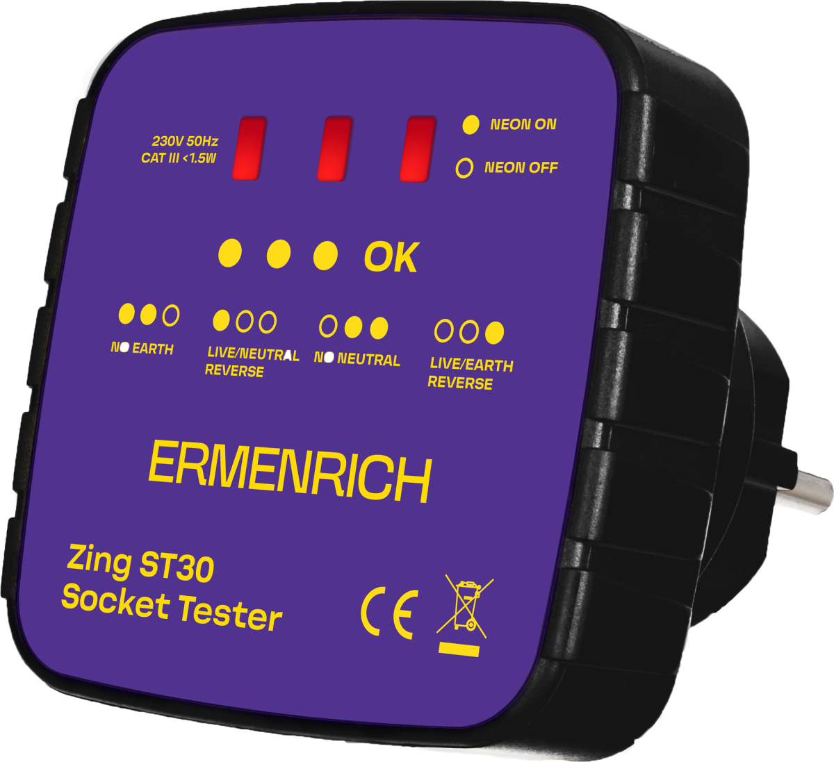 Инструмент/Тестер Тестер за захранващи контакти Ermenrich Zing ST30на ниска цена с бърза доставка - BestPC.BG