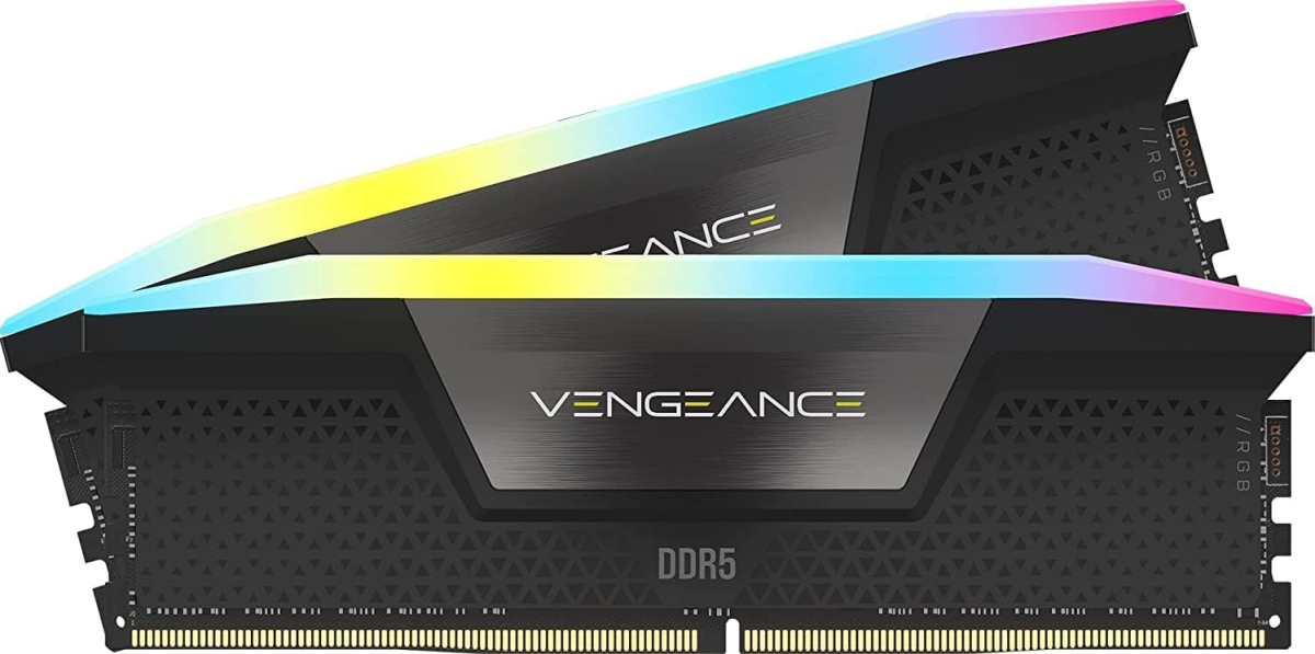Памет CORSAIR VENGEANCE RGB - 32 GB (2x16GB) DDR5 DRAM, 6400MT/s, CL32на ниска цена с бърза доставка - BestPC.BG