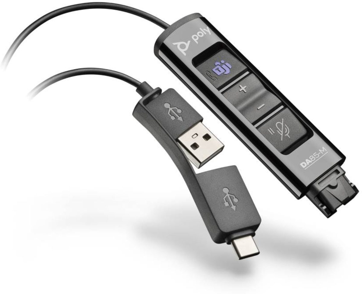 HP Poly DA85-M USB-A/C адаптерна ниска цена с бърза доставка - BestPC.BG