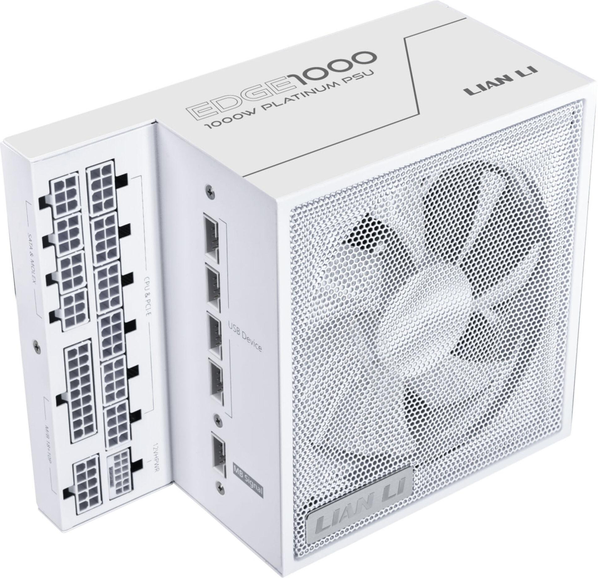 Захранващ блок Lian Li EDGE EG1000, 1000W 80+ Platinum PCIe 5.1, ATX 3.1, Бялна ниска цена с бърза доставка - BestPC.BG