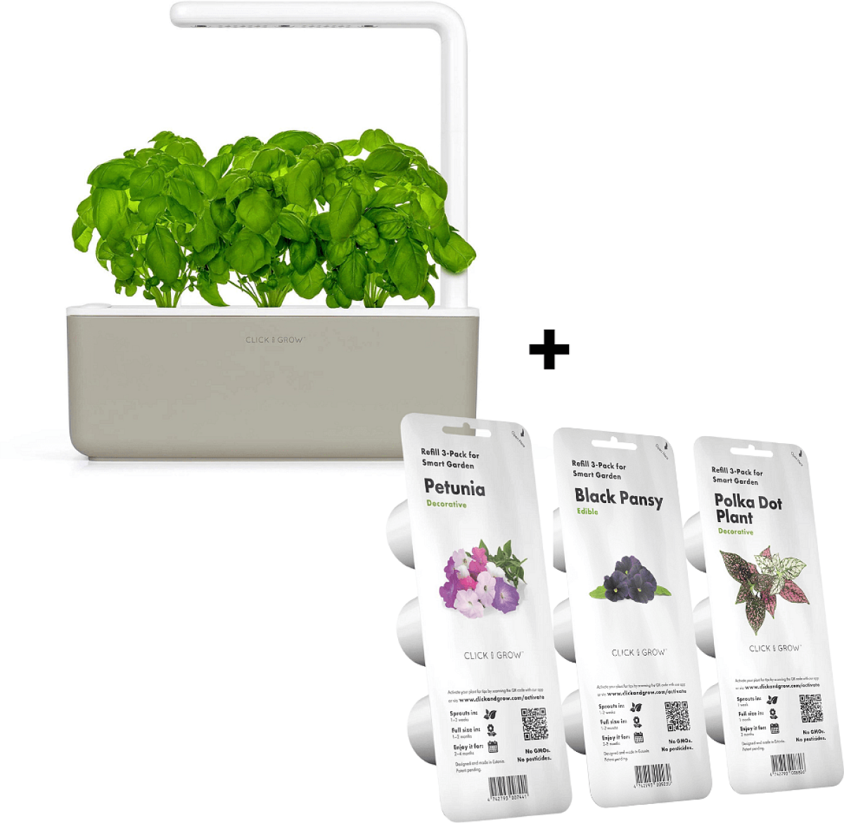 Click and Grow смарт саксия Smart Garden 3,Бежова + семена 3 брояна ниска цена с бърза доставка - BestPC.BG
