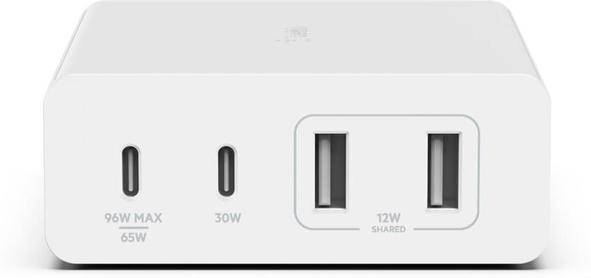 Принадлежност за смартфон Зарядно устройство Belkin BoostCharge Pro, Gan, 4 порта/ USB-C x2 и USB-A x2/108W с кабел 2M, Бялна ниска цена с бърза доставка - BestPC.BG