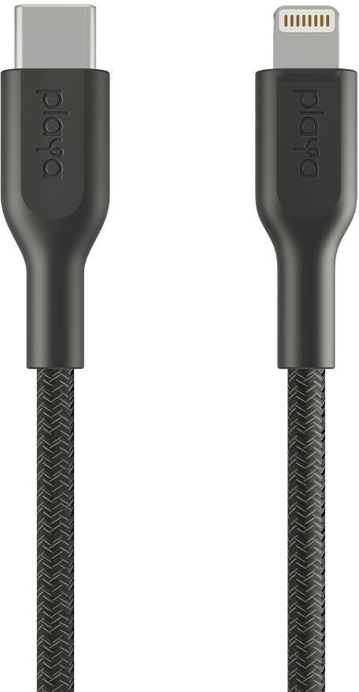 Кабел с оплетка Belkin Playa USB-C към Lightning 1M, Черенна ниска цена с бърза доставка - BestPC.BG