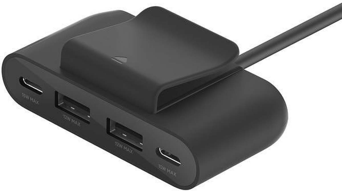 Принадлежност за смартфон Зарядно устройство Belkin 4 Port USB Power Extender 2xC 2xA up to 30w, Чернона ниска цена с бърза доставка - BestPC.BG