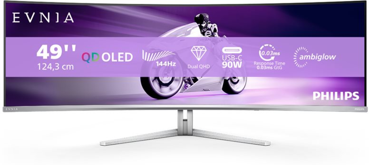 Монитор Геймърски PHILIPS 49M2C8900L-00 48.8inch QD-OLED 5120x1440 144Hz HDMIна ниска цена с бърза доставка - BestPC.BG
