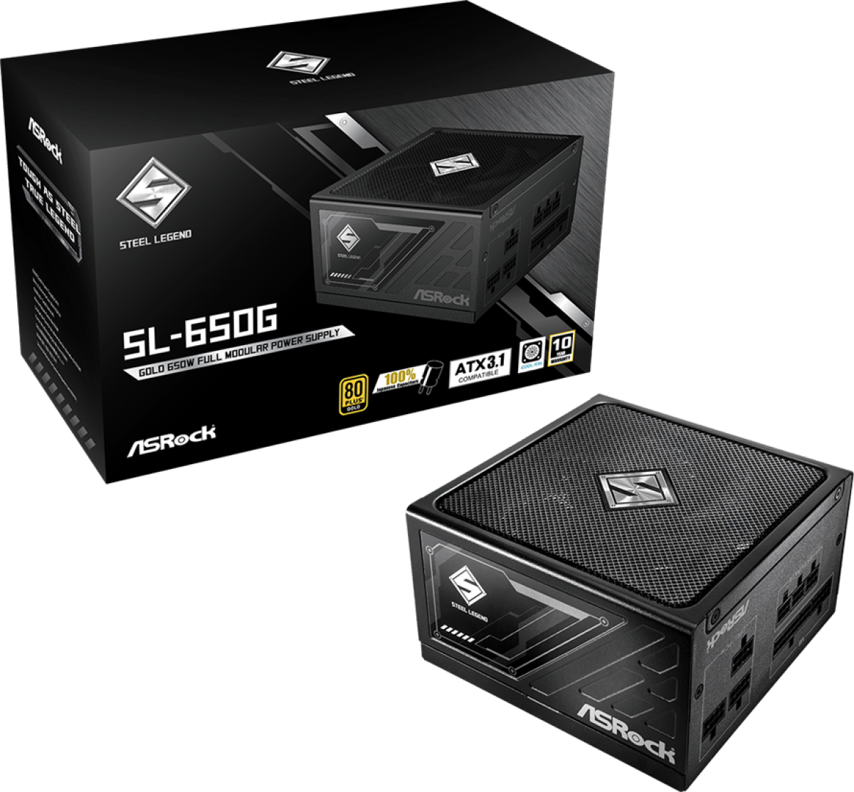 Захранване Asrock SL-650G, 650W, 80 Plus GOLD, 2x EPS 12V CPU(4+4pin), 2x PCIe (6+2pin), 6x SATA, Черенна ниска цена с бърза доставка - BestPC.BG