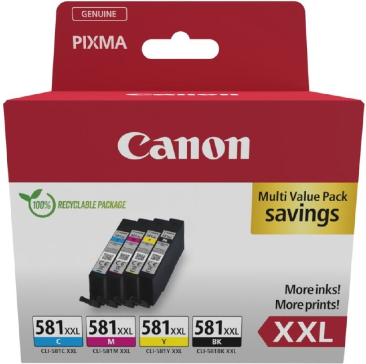 Касета с мастило Canon CLI-581 XXL BK-C-M-Y Multi Packна ниска цена с бърза доставка - BestPC.BG