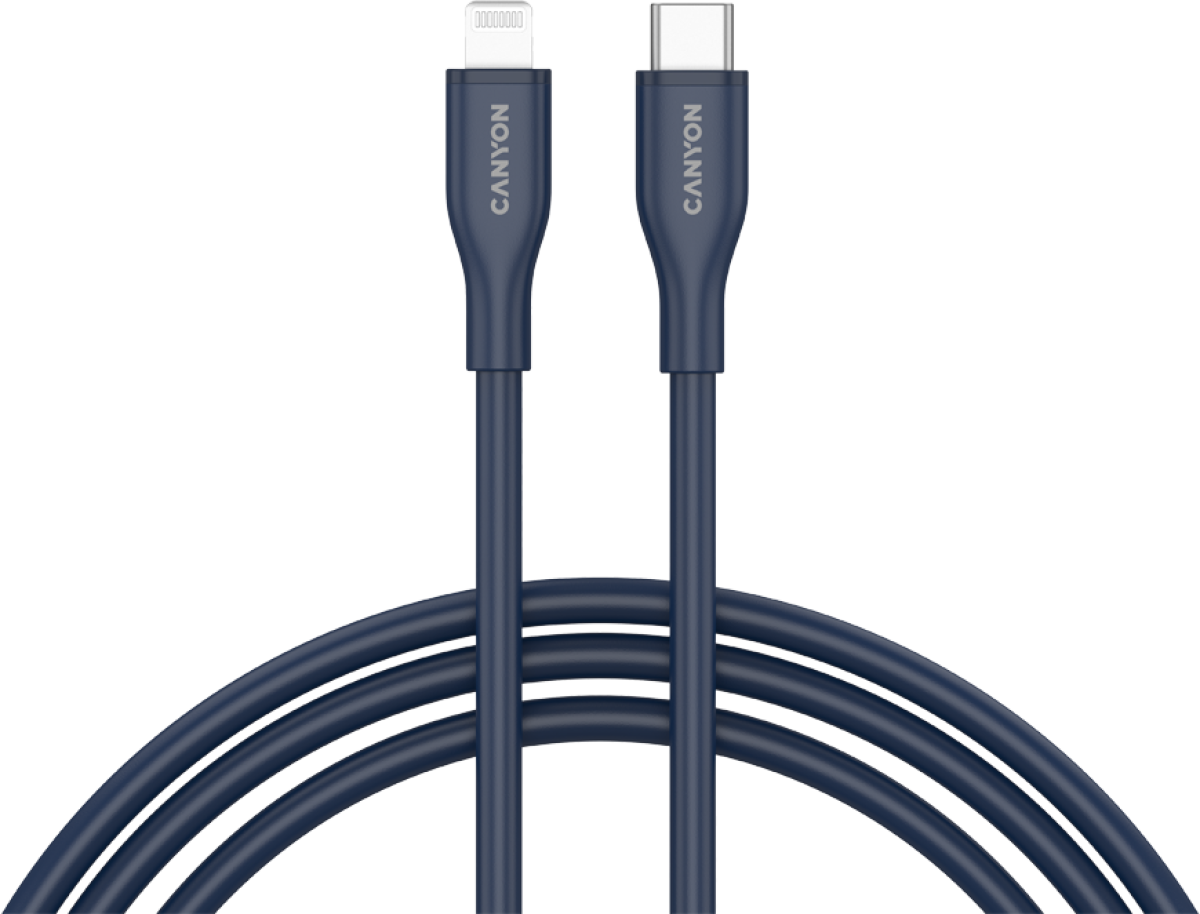 Кабел/адаптер CANYON cable CLNM60 C-L 60W MFI, 1 м, Синна ниска цена с бърза доставка - BestPC.BG