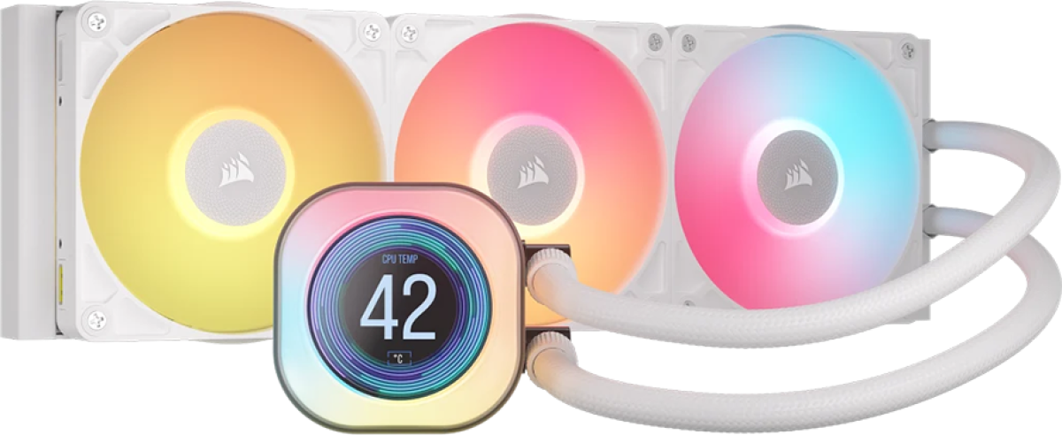 Водно охлаждане Corsair iCUE Link Titan 360 RX LCD White - Съвместимост със сокети Intel LGA 1851/1700 и AMD AM5/AM4; CW-9061026-WWна ниска цена с бърза доставка - BestPC.BG