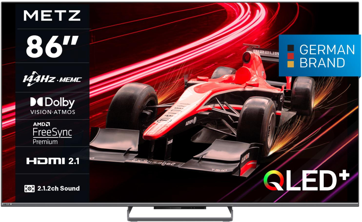 Телевизор METZ 86MQE8000Z, 86(217 см), QLED, Google TV, 4K-UND, 144Hz, Черенна ниска цена с бърза доставка - BestPC.BG