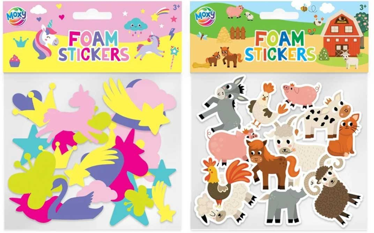 Moxy Стикери, от пяна, асорти - еднорог и животни от фермата, 48 брояна ниска цена с бърза доставка - BestPC.BG