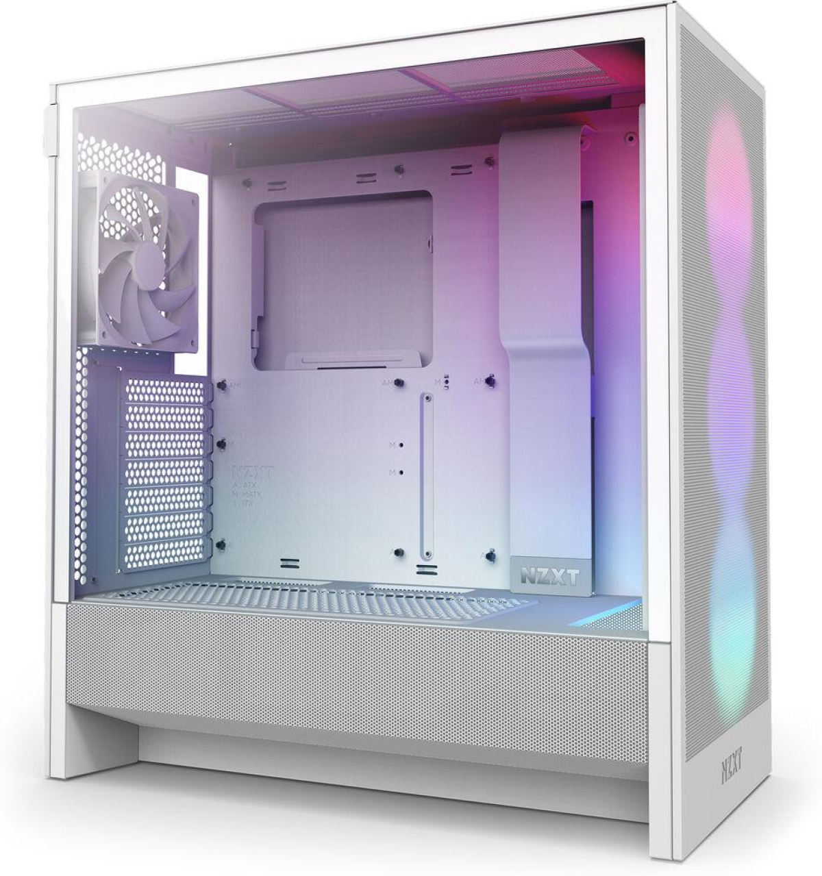 Кутия NZXT H5 Flow RGB 2024, Mid-Tower, Бялна ниска цена с бърза доставка - BestPC.BG