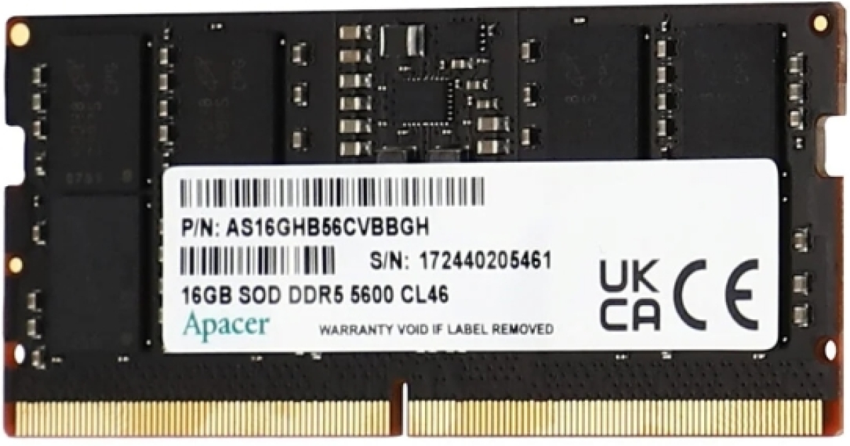Памет Apacer 16GB Memory - DDR5 SODIMM 5600Hzна ниска цена с бърза доставка - BestPC.BG