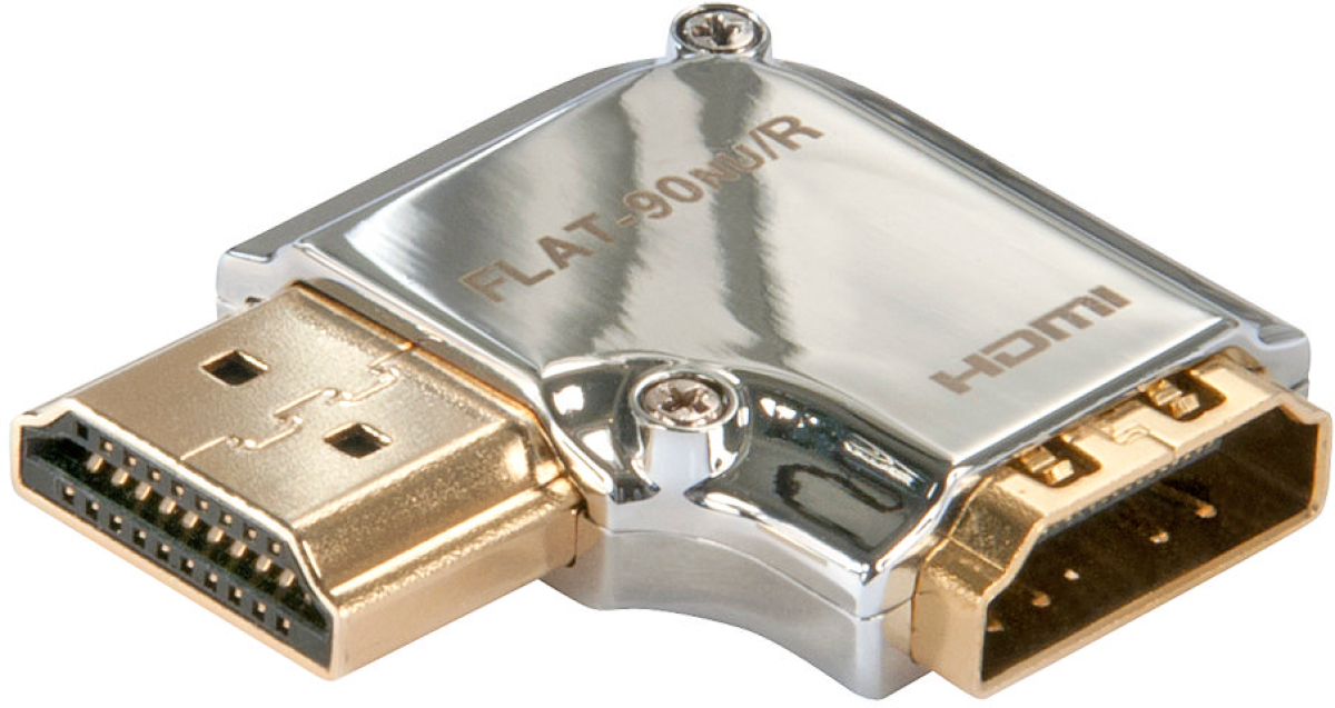 LINDY LNY-41507 :: Адаптер CROMO HDMI M - HDMI F, 90°, десенна ниска цена с бърза доставка - BestPC.BG