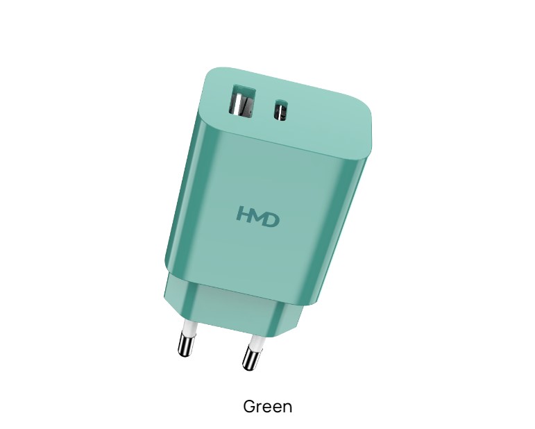 Принадлежност за смартфон HMD DUAL PORT CHARG - 30 W, Два USB порта: USB-A и USB Type-C™ за двойно зареждане, Зеленна ниска цена с бърза доставка - BestPC.BG