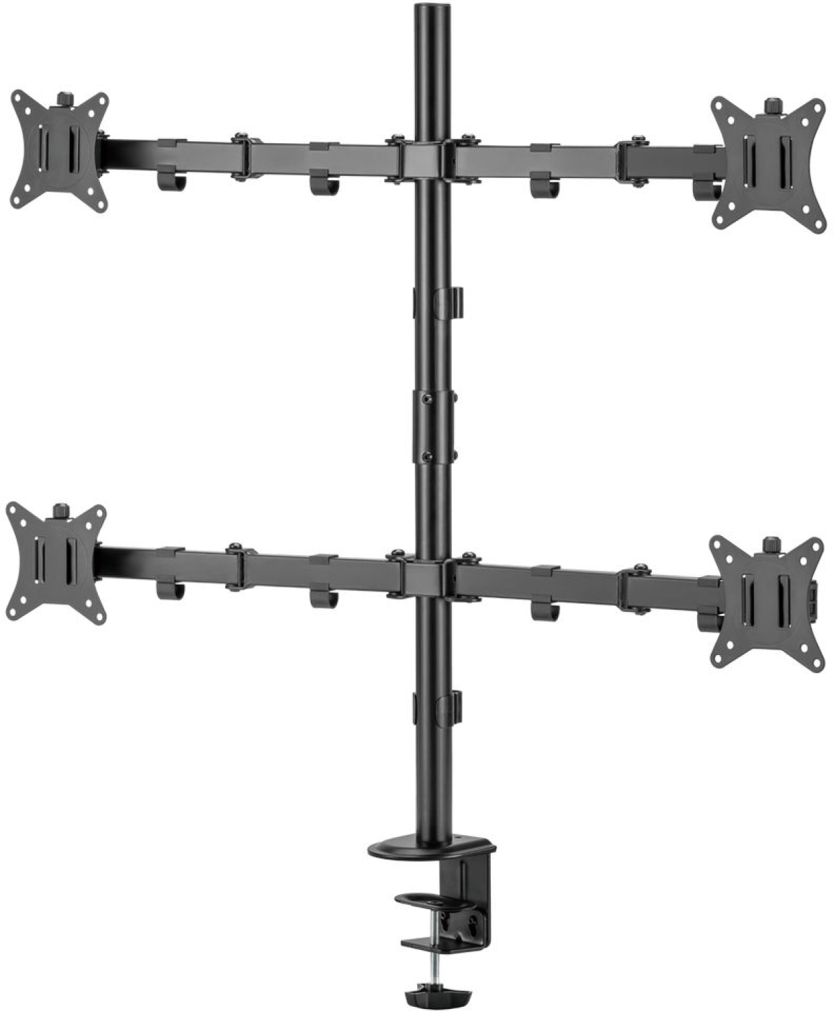 Стойка за монитор SBOX LCD-352-4-2, за 4 монитора 17"-32", 9 kg, VESA 100x100, черенна ниска цена с бърза доставка - BestPC.BG