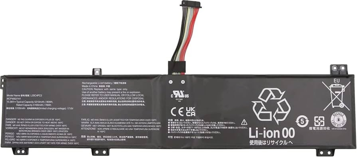 L20C4PC2 батерия за лаптоп Lenovo, 4 клетки, 15.4V, 80Whна ниска цена с бърза доставка - BestPC.BG