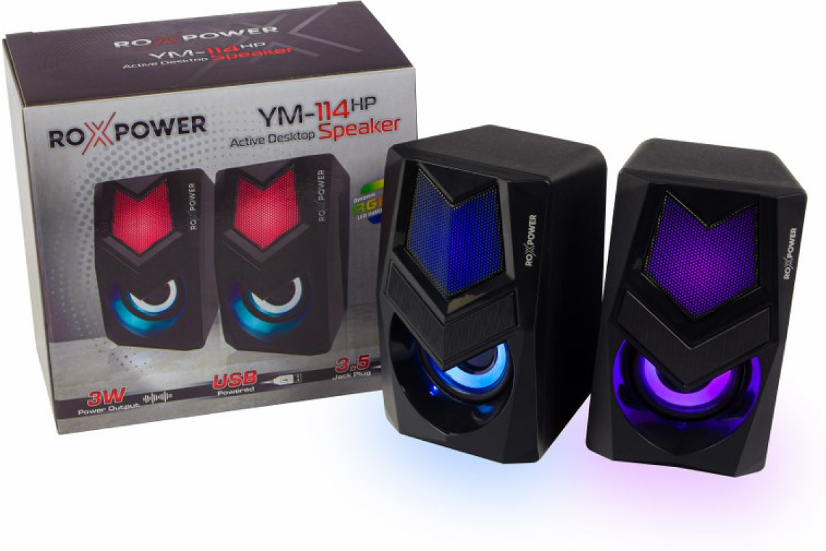 Колонки Гейминг аудио колони ROXPOWER 2.0 RGB - YM-114HPна ниска цена с бърза доставка - BestPC.BG