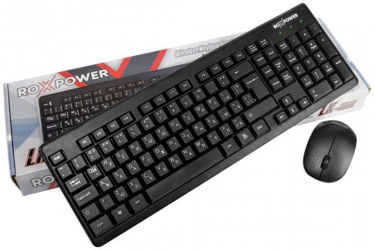 Комплект безжична компютърна клавиатура и мишка ROXPOWER LK-4010на ниска цена с бърза доставка - BestPC.BG