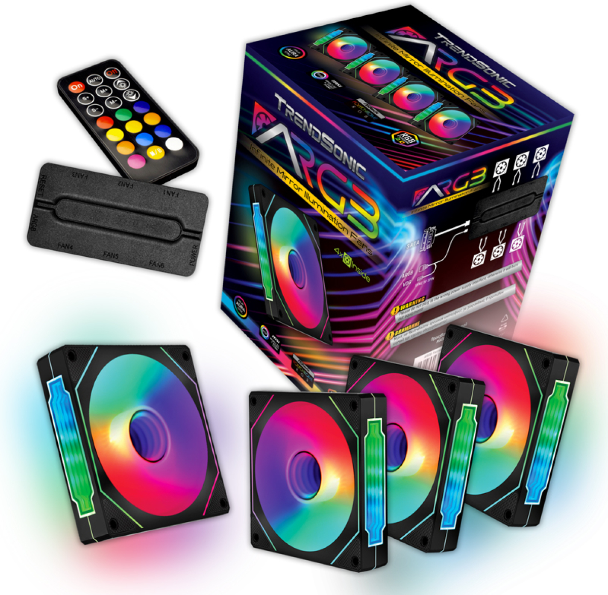 Комплект вентилатори ARGB Trendsonic Infinity Mirror Illumination Fans (4 x 120 mm)на ниска цена с бърза доставка - BestPC.BG