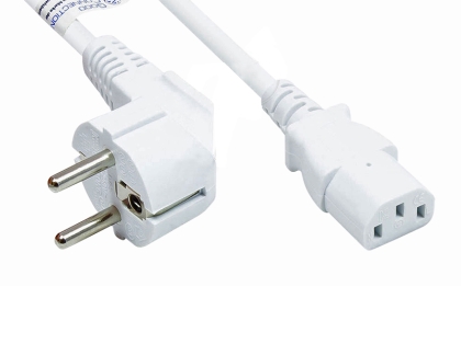 Захранващ кабел за компютър/принтер 220V IEC 60320 C13 1.8м Бял, Усиленна ниска цена с бърза доставка - BestPC.BG