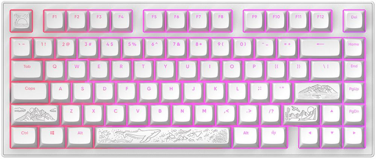 Геймърскa механична клавиатура Dark Project ALU81A Terra Nostra White RGB, Бялана ниска цена с бърза доставка - BestPC.BG