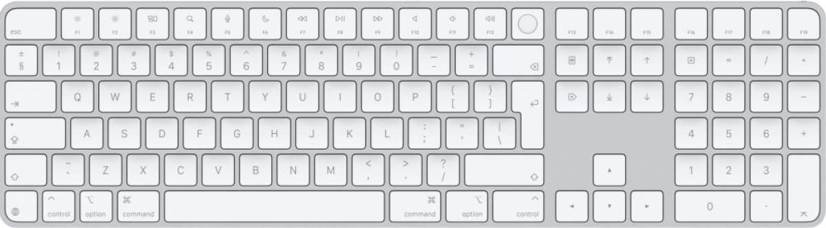 Apple Magic Keyboard (2024) с Touch ID и цифрова клавиатура - Международен английски, Бялна ниска цена с бърза доставка - BestPC.BG