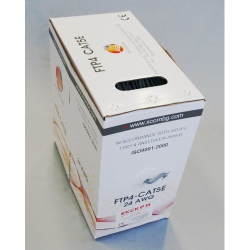 Инсталационен LAN кабел Кабел FTP Cat5e 24AWG CU - меден, черен, 305 метрана ниска цена с бърза доставка - BestPC.BG