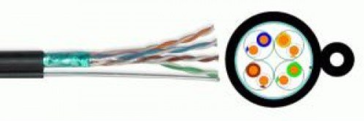 Инсталационен LAN кабел Кабел FTP/M Cat5e 24AWG CU - меден с носещо въже, 305 метрана ниска цена с бърза доставка - BestPC.BG