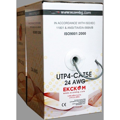 Кабел UTP Cat5e 24AWG CCA BEST, Сив, 305 метрана ниска цена с бърза доставка - BestPC.BG