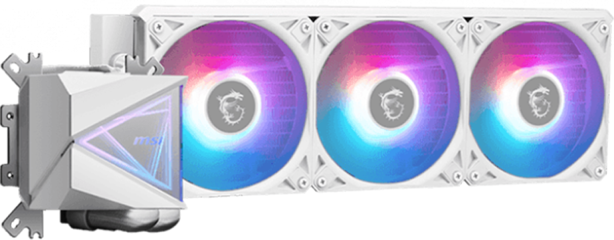 Водно охлаждане MSI MAG CORELIQUID I360 WHITE, 3x 120mm ARGB вентилаторина ниска цена с бърза доставка - BestPC.BG